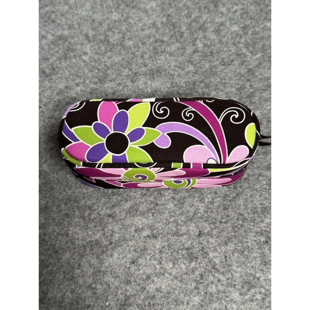 Vera Bradley Purple Punch Floral Quilted Cotton Glass Case Black Purple Pink EUC - Picture 3 of 11